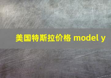 美国特斯拉价格 model y